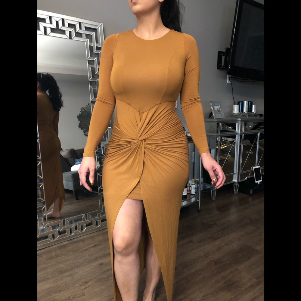Midi twist front dress